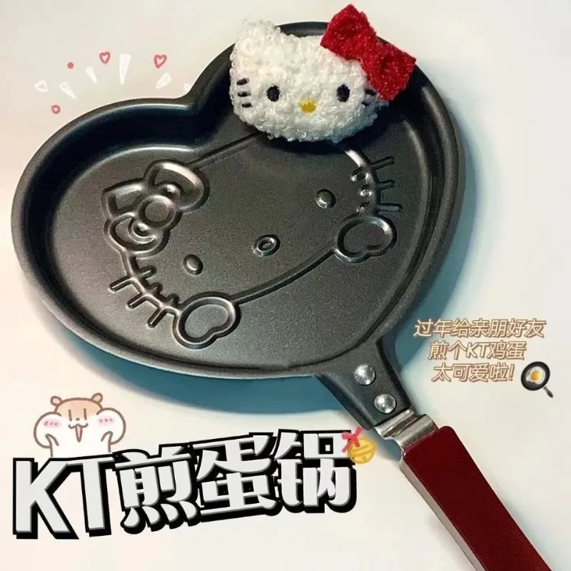 Kawaii Hello Kitty Mickey Cartoon Eierpan Kinderen Ontbijt Non-Stick Eierpan Thuis Buiten Kamperen