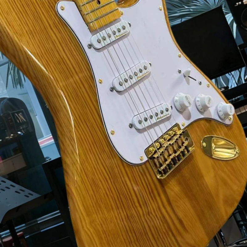 Gift Christmas Yellow Stripes STS Electric Guitar Mahogany Body Rosewood Fingerboard Free Shipping