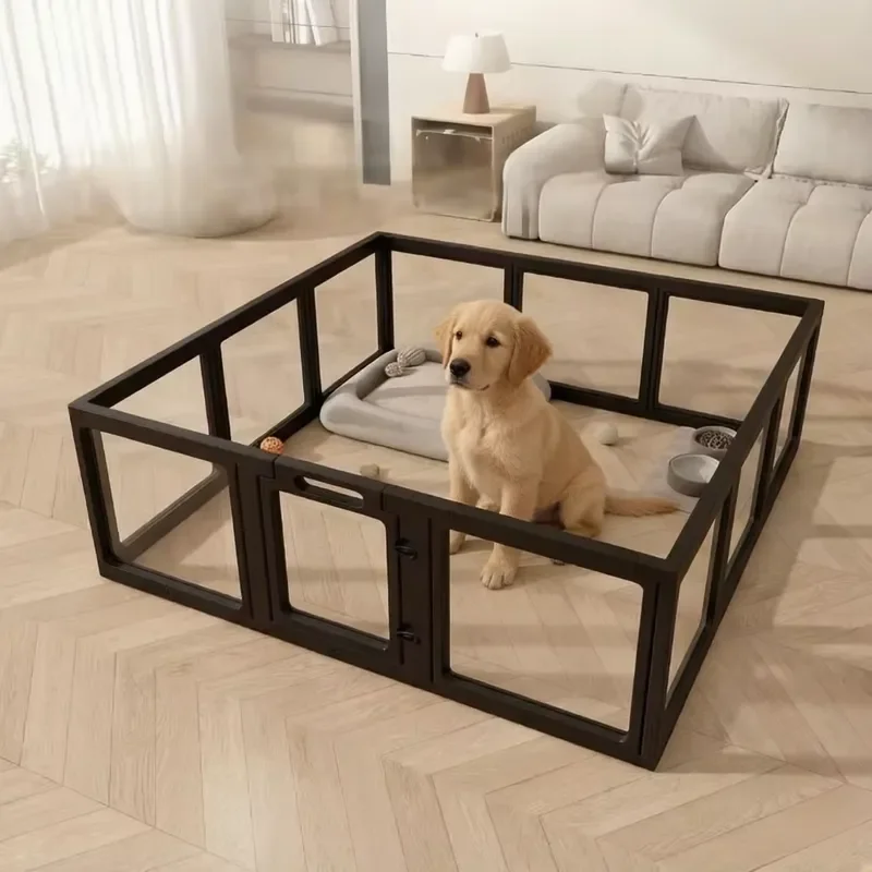 Luxury Modern acrylic Transparent Expandable Folding Dog Fence Safety Gate for Indoor Use Stairs & Hallway