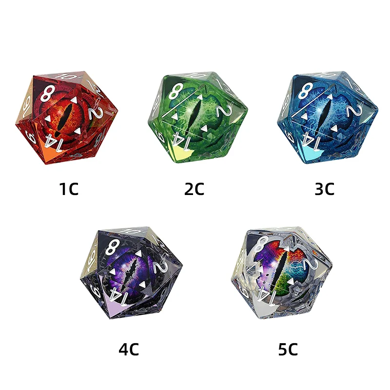 Polyhedral Resin Dragon Eye Dice Brightly Colored Eyeball Dice 20 Sides Best For Tabletop Games Interactive Games Dungeons