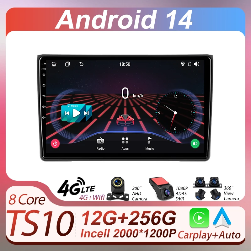 

2din Car Android For Audi A4 II 2 B6 III 3 B7 2000 - 2009 S4 2002 - 2008 RS4 2005 - 2009 Wireless Android Auto Radio Carplay RDS