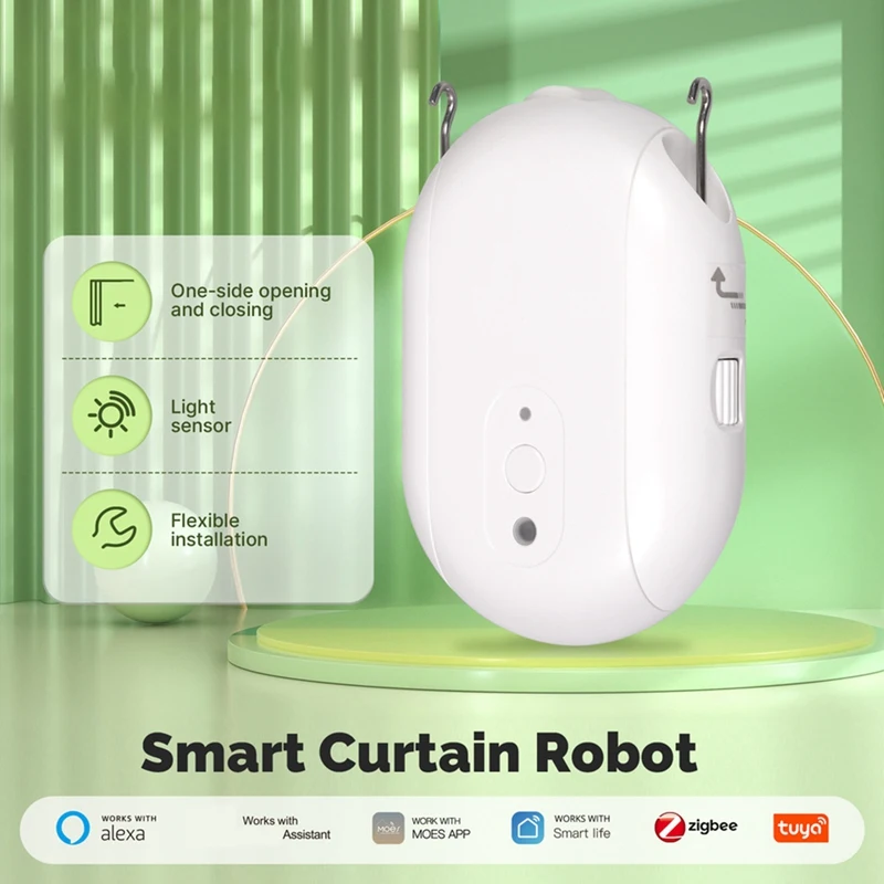 Tuya Zigbee Smart Electric Curtain Robot Timing Auto Opener Closer Light Sensor App Remote Control