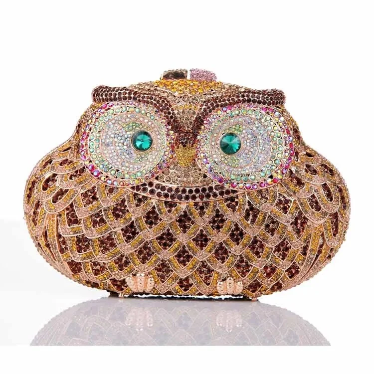 

XIYUAN Stones Clutch Purse Lady Evening Minaudiere Bags Bridal Wedding Handbags Birthday Party Rhinestones Animals Purses