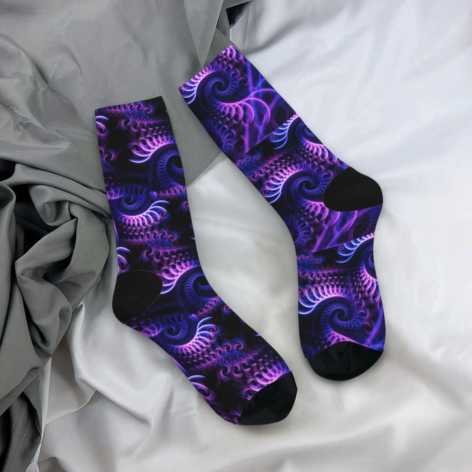 Sturdy Socks for Woman and Men, Novelty Short Socks Moisture Wicking Abstract Purple Tie Dye Socks for Running Athletic Exercise