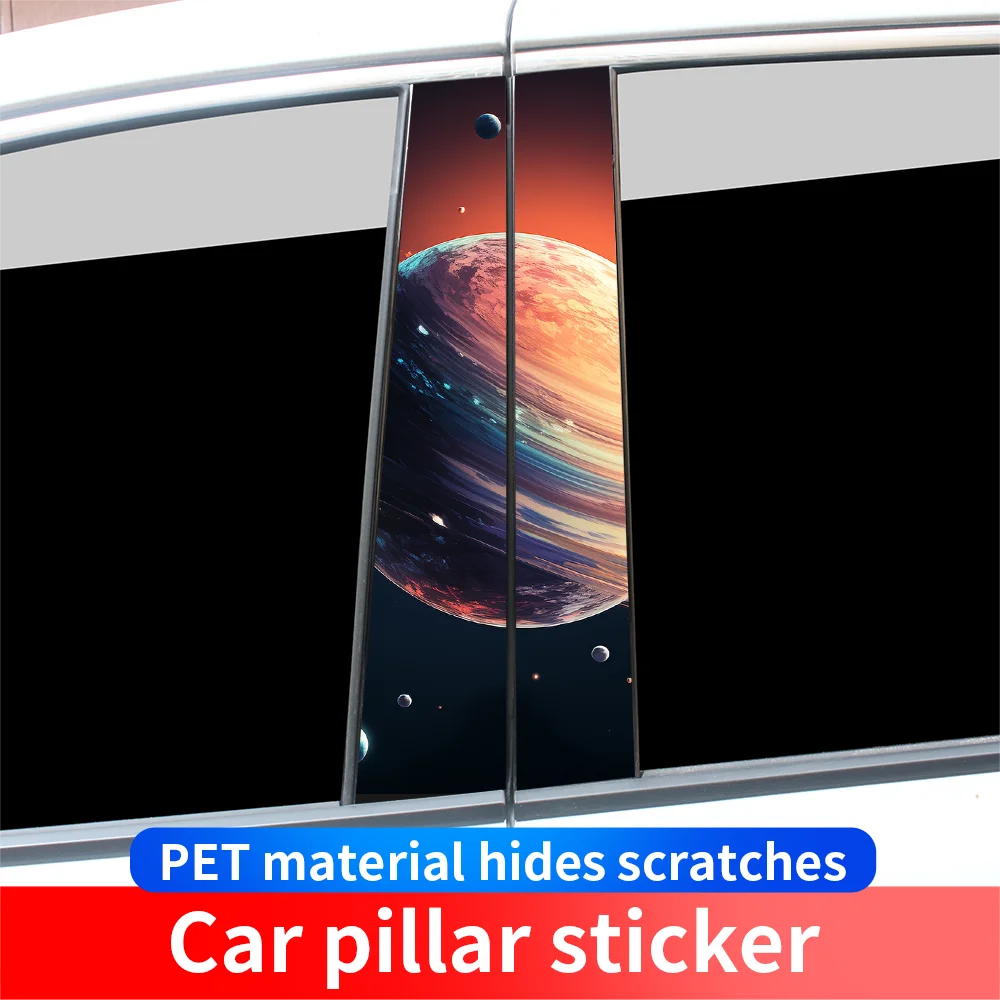 

Galaxy Planet Stickers Car B-pillar Waterproof Sunscreen Vinyl Decals Cover Scratches Funny Decoration Stickers Cars Accessories