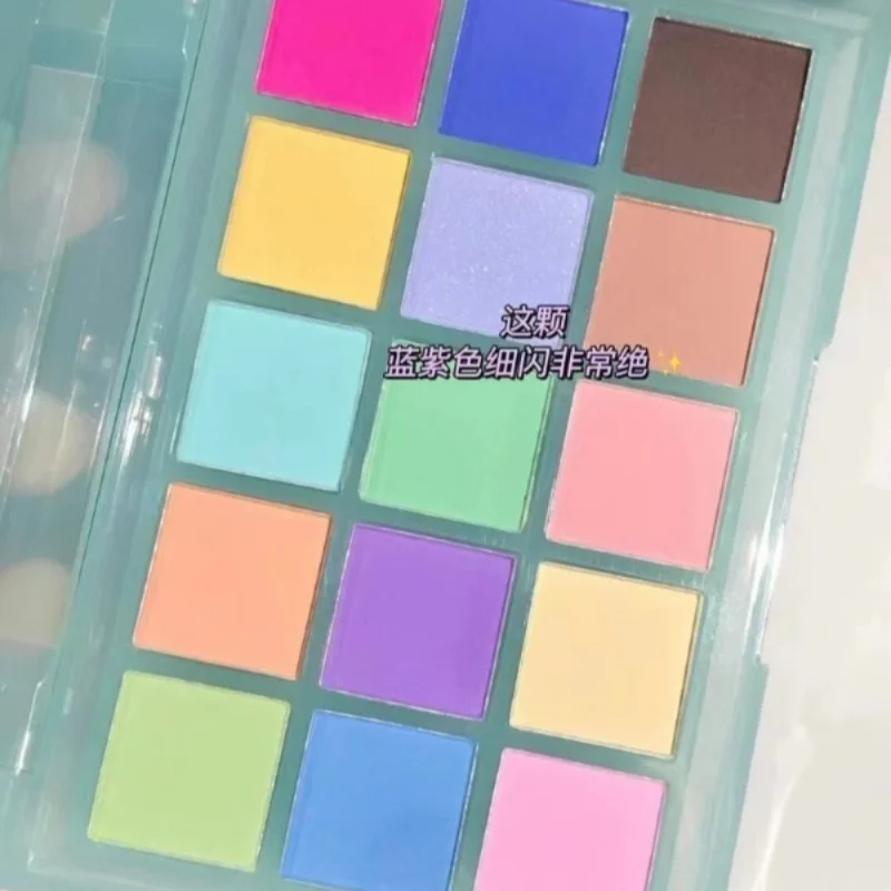 Rainbow 15 Color Eye Shadow Makeup Plate Macaron Shimmer Neon Chrome Powder Eyeshadow Eyes Makeup Cosmetics