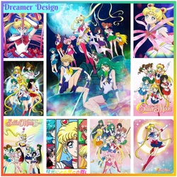 Classic Japanese Anime Character-Sailor Moon Mosaic Embroidery Diamond Painting 5D Art Cross Stitch Pixel Pictures Printed Home