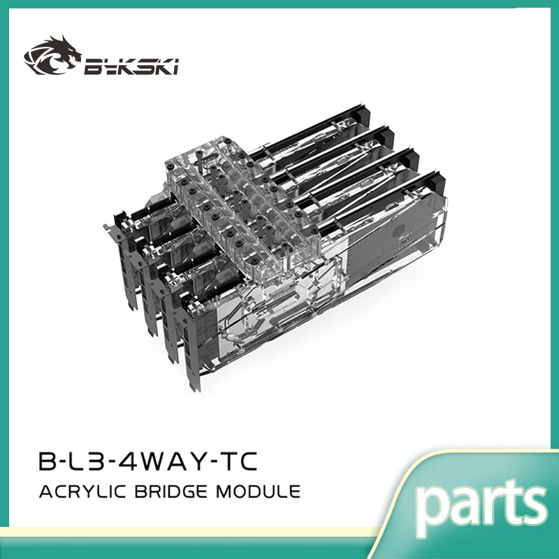 Bykski B-L3-4WAY-TC, Video Card Waterway Connection Adjustment Bridges GPU Water Block Terminal for Graphics Cooler Radiator