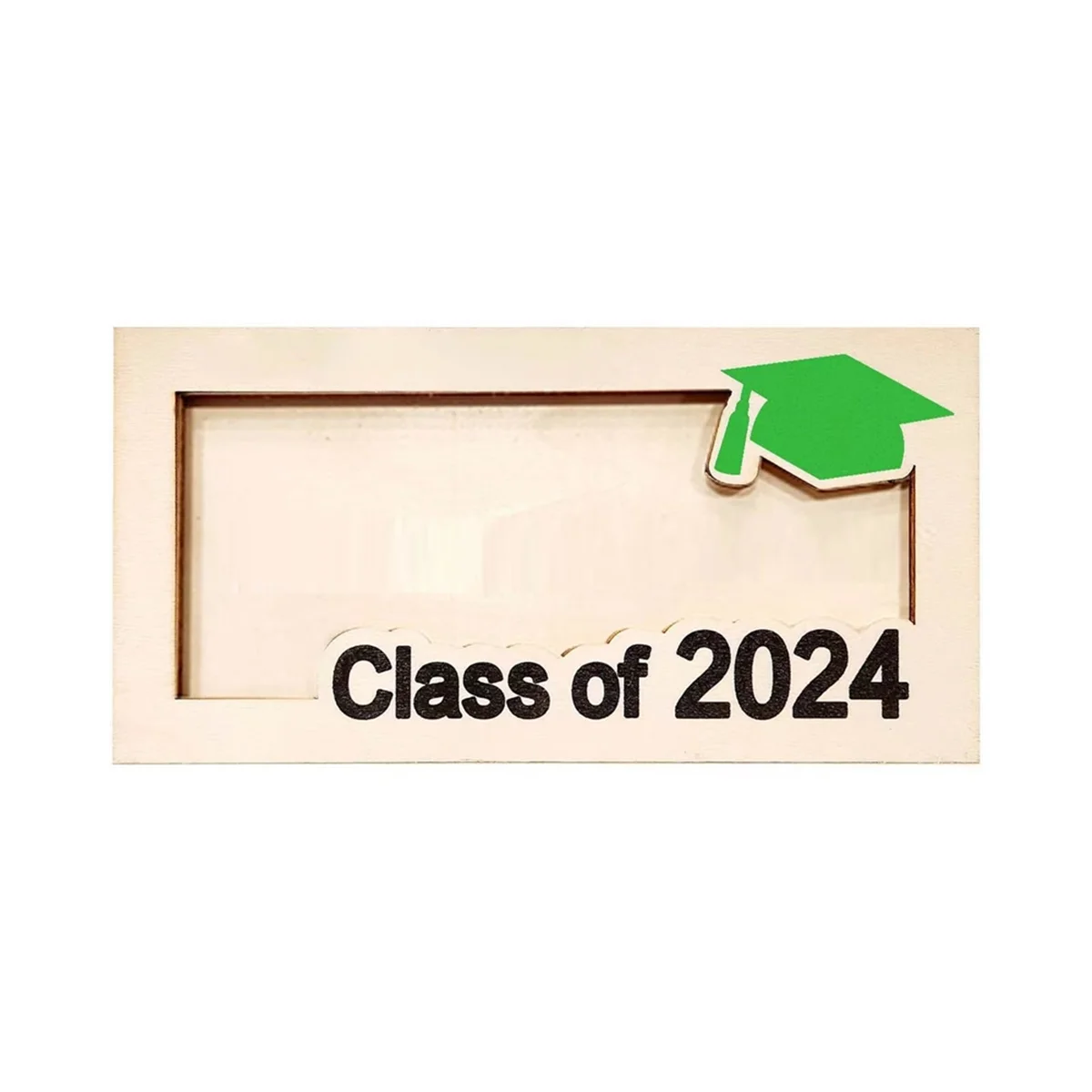 2024 Personalized Graduation Money Gift Holder Custom Wooden Graduation Cash Holder Card Box, Class of 2024 Green