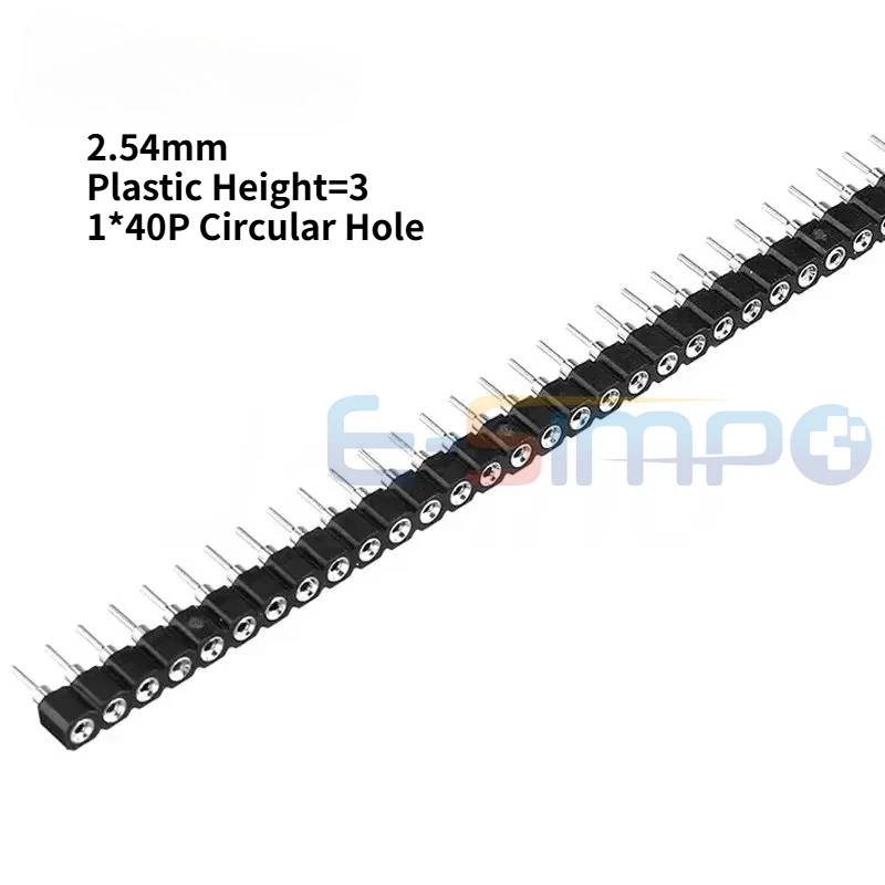 10-100PCS 2.54mm PH3 1*40P Round Hole Female Header Tin Single Row 40P 0.1