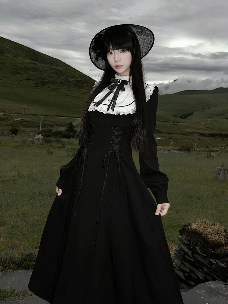 

Японское женское платье в стиле Лолиты с милым бантом Y2k, эстетическое лоскутное платье трапециевидной формы в стиле Харадзюку, винтажное бандажное платье в стиле гранж ​ Vestidos