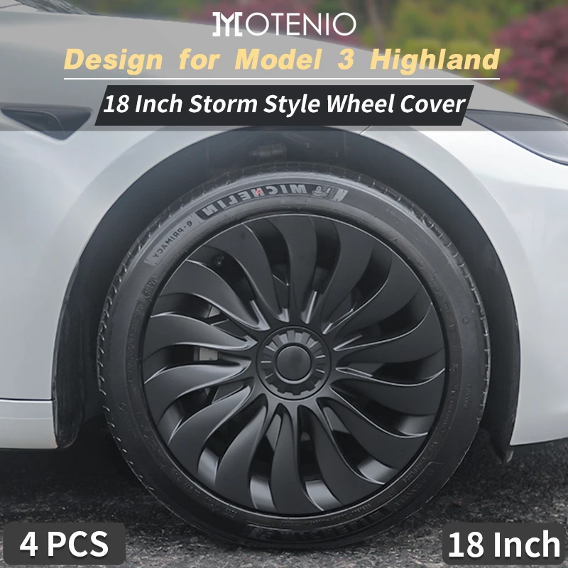 New Storm Style Model Wheel Cover Design for Tesla Model 3 Highland 2023-2024 Hub Cap 18Inch Wheel Cover Replacement Accessories