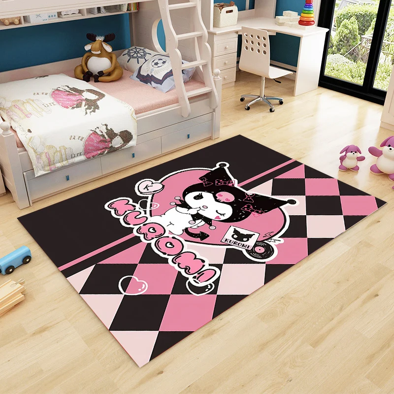 

15 Sizes Sanrio Kuromi Pattern Rug for Living Room Area Carpet Bathroom Mat Creative Doormat Bedroom Mat Christmas Gift Rug