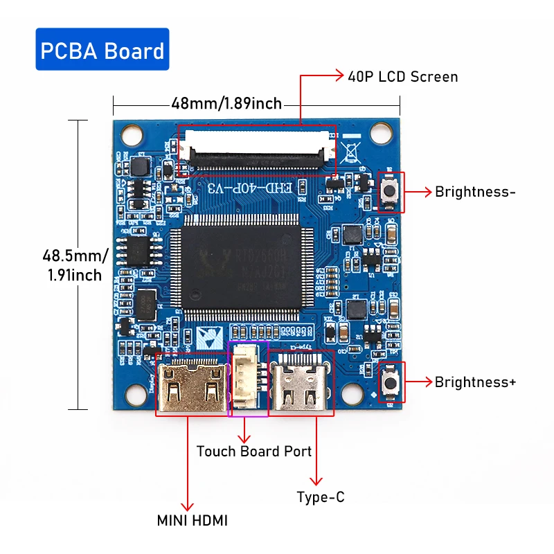 4.3 นิ้วจอแสดงผล TFT LCD โมดูลความละเอียดสูง IPS 800x480 40PIN อินเทอร์เฟซ RGB ST7265 จอแสดงผล lcd