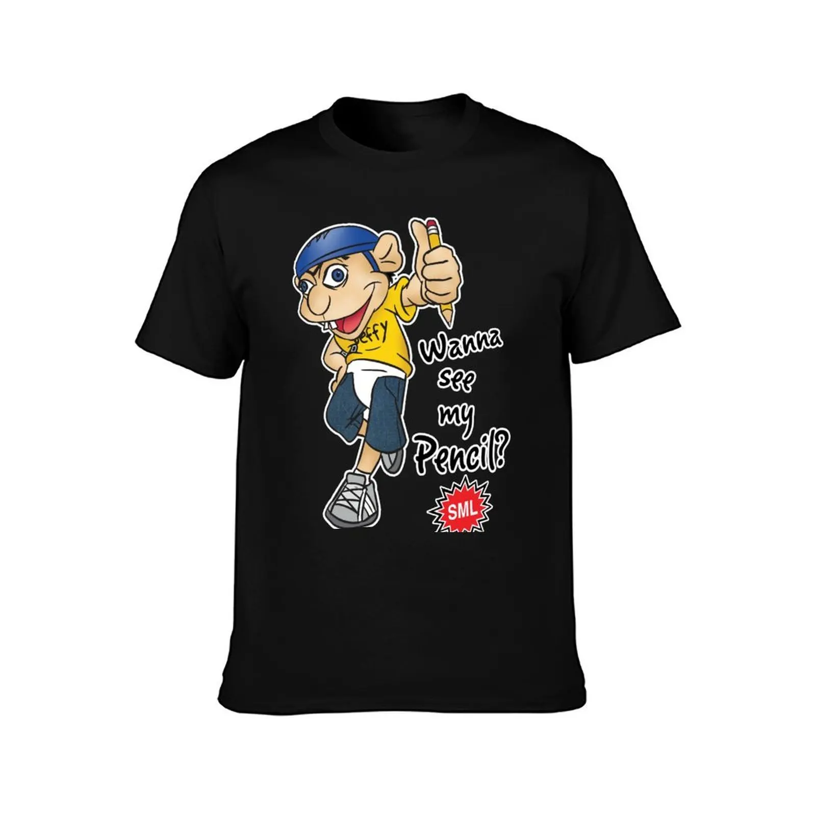Jeffy Wanna See My Pencil? - Funny SML Character T-Shirt Casual Loose Daily Wear T-Shirt - view 2