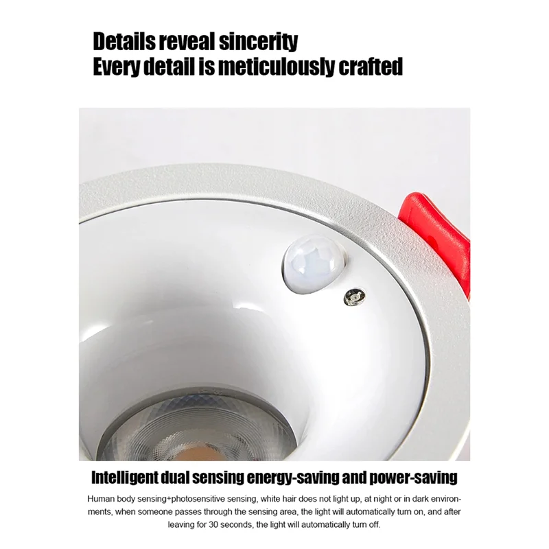 BAAR-Downlight 7W PIR Motion Sensor Reccessed Ceiling Light For Corridor Living Room Kitchen Decor Indoor Lighting