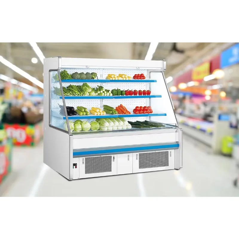 Supermarket Plug-in Open Type Multideck Display Cabinet Refrigerator for Vegetables and Fruits Storage