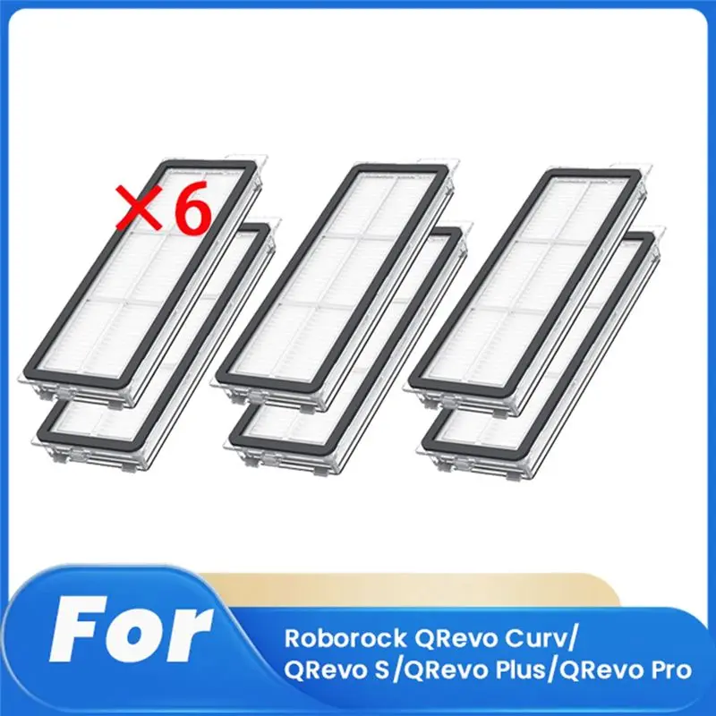 

AEE2-6 Pcs Cleaner Filter For Roborock Qrevo Curv/Qrevo S/Qrevo Plus/Qrevo Pro Sweeping Robot Accessories