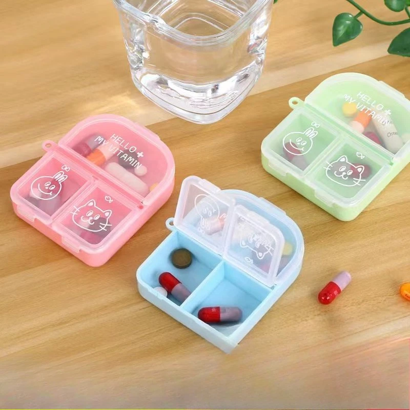 

Portable Cute Medicine Box Travel Medicine Box Storage Box Mini 3 Grid Pill Cases Medicine Organizer Health Storage таблетница