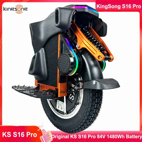 KingSong-batería S16 Pro 84V 1480Wh 50S, Motor de 3000W, potencia máxima de 5000W, velocidad máxima de 60 km/h, kilometraje de 120km, monociclo eléctrico, novedad