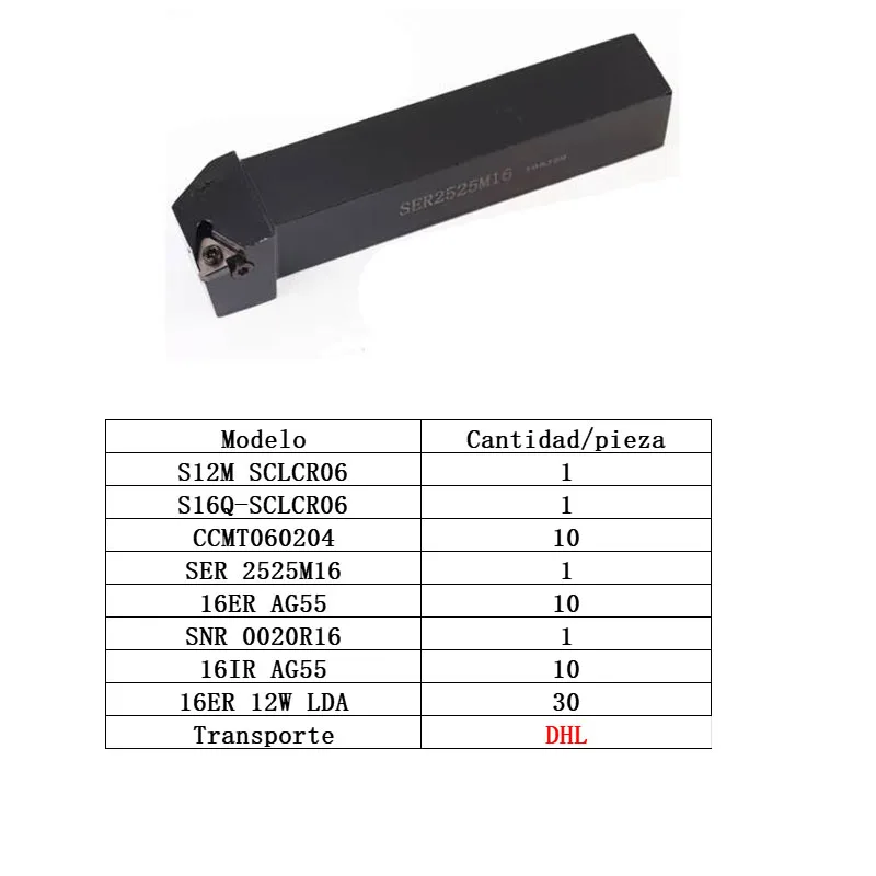 

1pc S12M SCLCR06+1pc S16Q-SCLCR06+10pcs CCMT060204+1pcSER2525M16+10pcs16ERAG55+1pcSNR 0020R16+10pcs16IR AG55+30pcs16ER 12W LDA