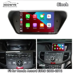 Navitech Acura TSX For Honda Accord 8 2009~2013 Android  Car Radio GPS 8 Inch IPS Screen Apple Carplay OBD2