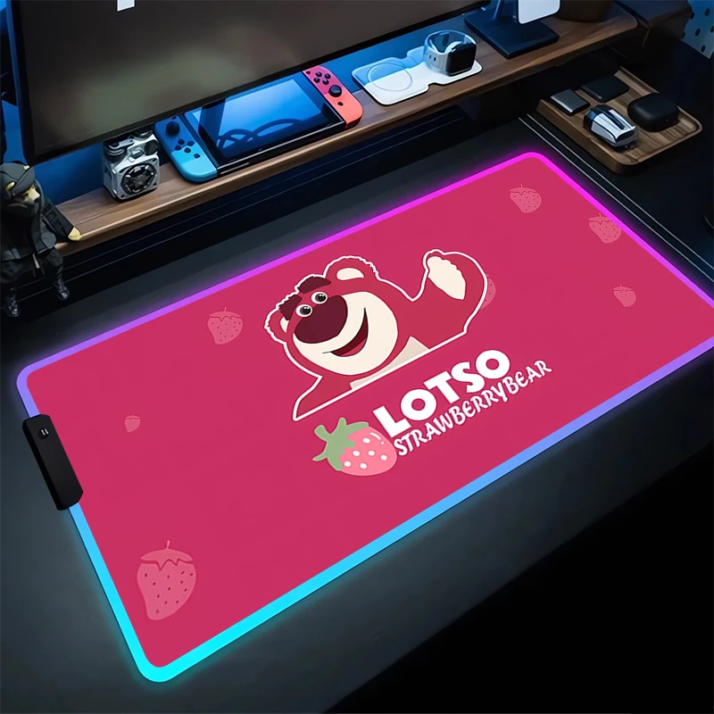 RGB Large Gaming Mouse Pad L-Lotso Mat Non-Slip Rubber Game Mouse Computer Keyboard Mats Pad table mat ground mat Home Decor