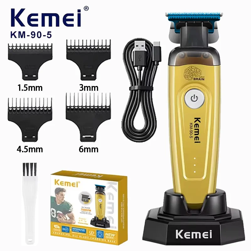 Kemei KM-90-5 Professioneller 7500 RPM Haarschneider für Friseure Wiederaufladbarer Trimmer Bürstenloser Motor Haarschneidemaschine für Männer