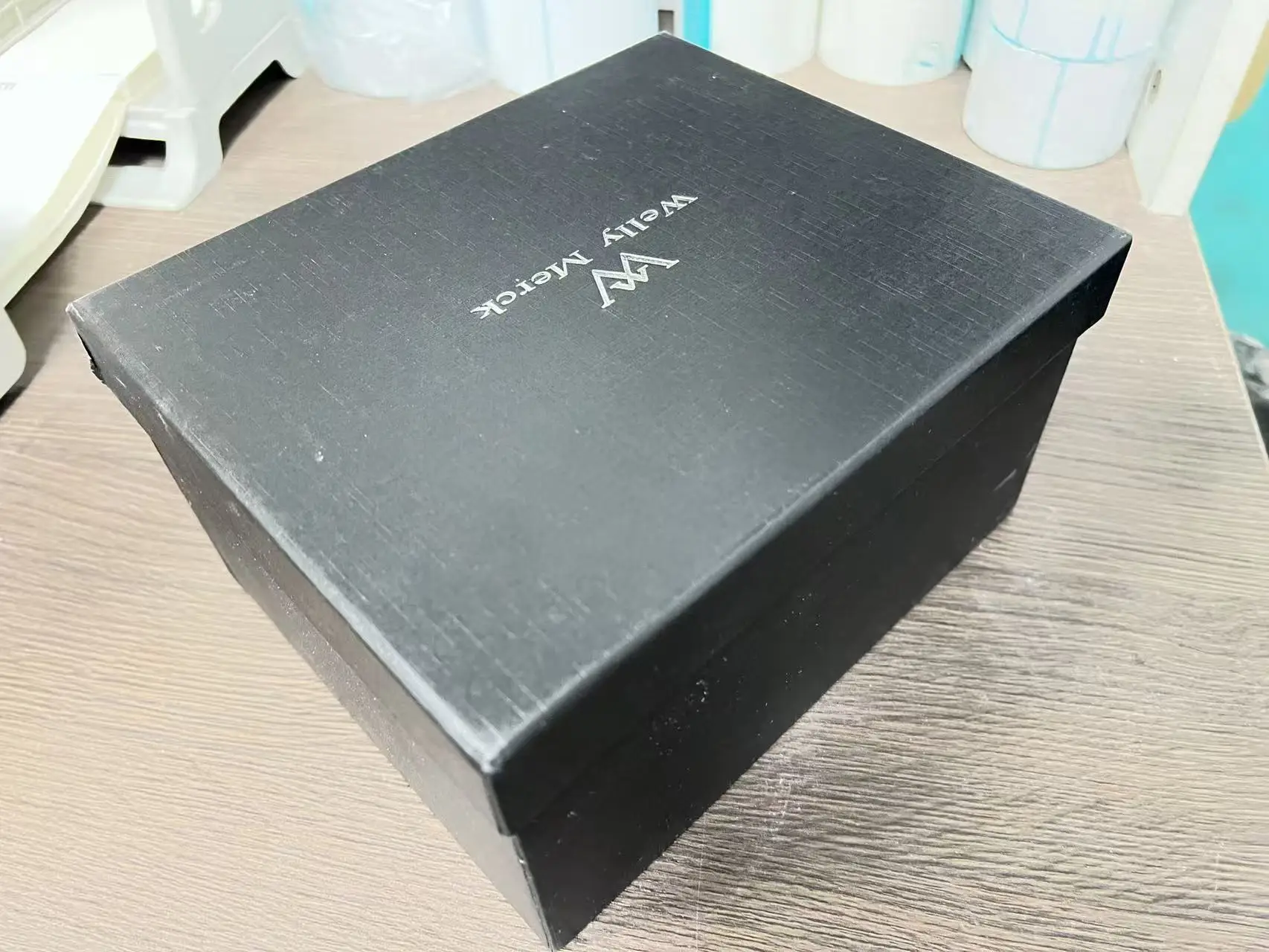 Welly Merck Watch Box – Matte Black Exterior, Silver - Tone Clasp, Branded Interior, Sleek & Sophisticated, Designed for Premium