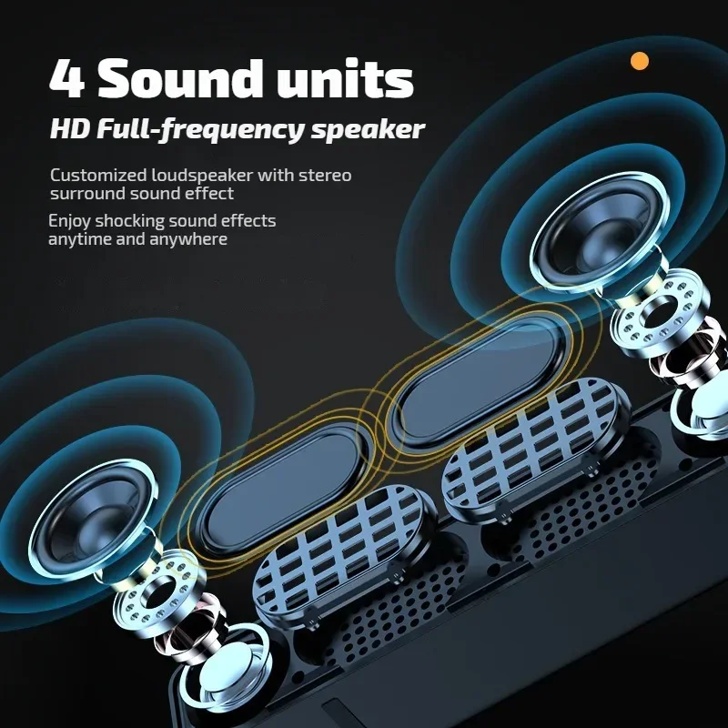 Portable BlueTooth Speakers Sound Bar Computer AUX Wired Wireless E-sports Speaker PC/TV Home Theater System 4D Stereo Surround