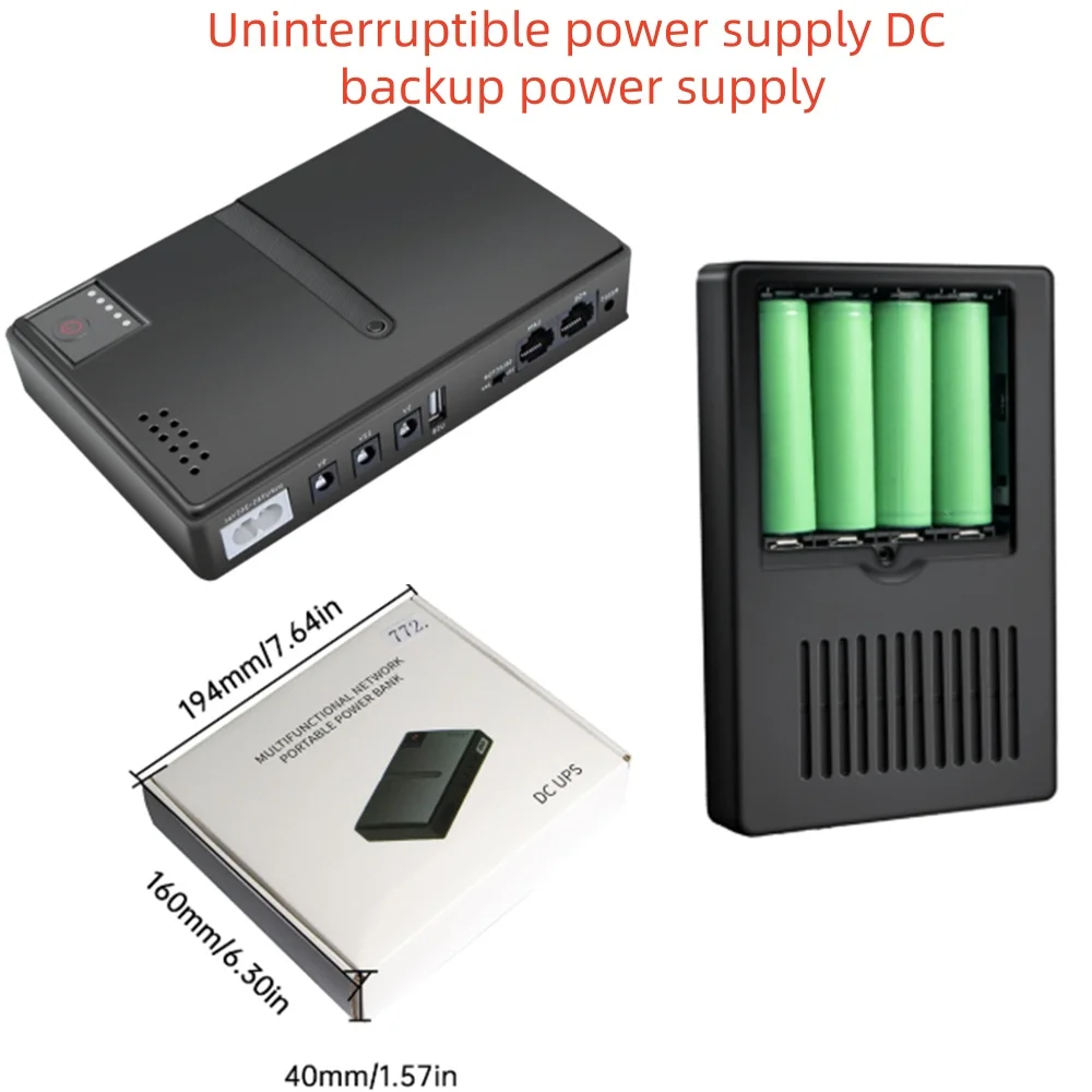 Mini UPS Power Supply 5V/9V/12V Multi-Voltage Output Stable Long-Time Operation Backup Battery for Router Optical Cat