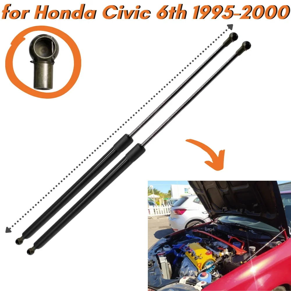 

Qty(2) Hood Struts for Honda Civic 6tht EJ EK EM 1995-2000 Front Bonnet Gas Struts Springs Shock Absorbers Lift Supports Bars