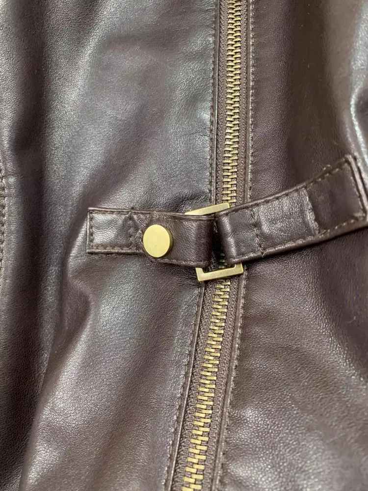 Winter New Warm Women Genuine Leather Goose  Down Coat Luxury Fox For Collar Sheepskin Jacket Loose Fit Ladies Casual Outerwear