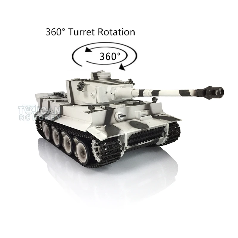 1/16 HENG LONG 7.0 RTR Plastic German Tiger I RC Tank 3818 360° Turret Remote Control Car Model Boys for Toys TH19113-SMT4