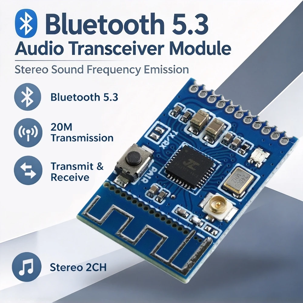 Bluetooth 5.3 Audio Transceiver Emitter Module Board Stereo Sound Frequency Emission USB Sound Card to BT Module