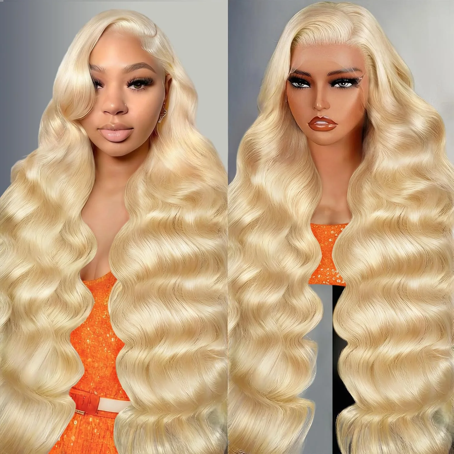 

Светлые (613) парики из натуральных волос с эффектом волны, плотность 220%, 13x4, 13x6, с полностью прозрачным HD-кружевом, 44-46 дюймов, для женщин