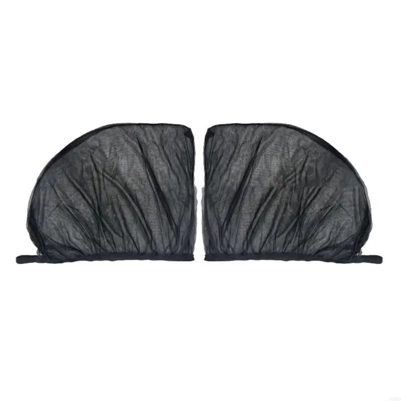  Car Window Screen Mesh Pair, Side Cover Layer for Camping Stops, Open Window Comfort and Side Light Relief Use