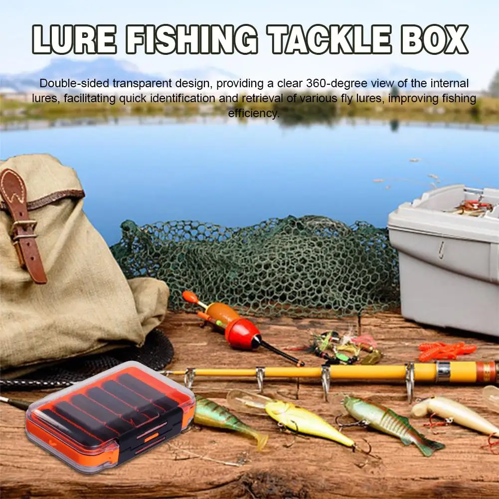 يطير صندوق صيد ل يطير الصيد سمك السلمون المرقط الوجهين مقاوم للماء خفيفة الوزن سهلة قبضة غطاء شفاف يطير الصيد إغراء صندوق تهزهز Fl E0x3 #6