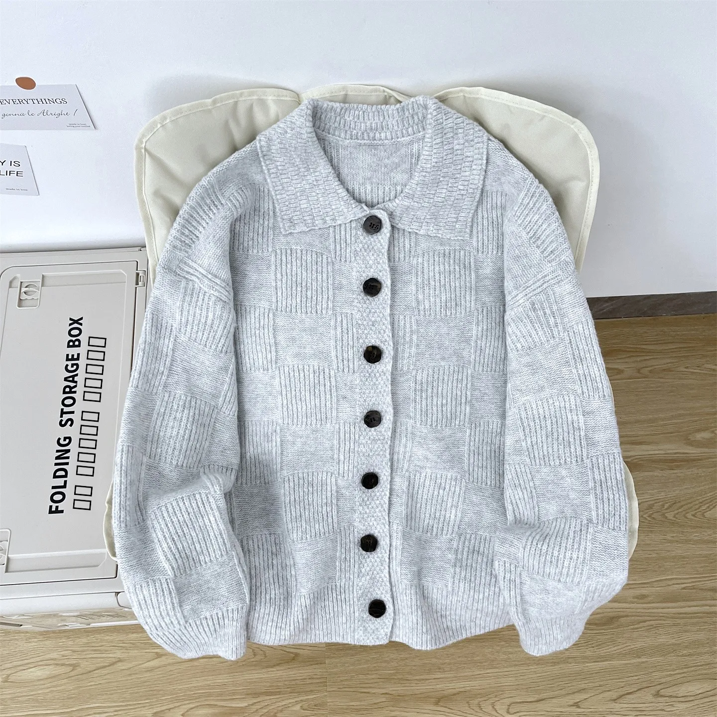 

Винтажный японский кардиган-свитер для мужчин, свободный повседневный вязаный свитер, универсальный, осенне-зимний, модный, однотонный.