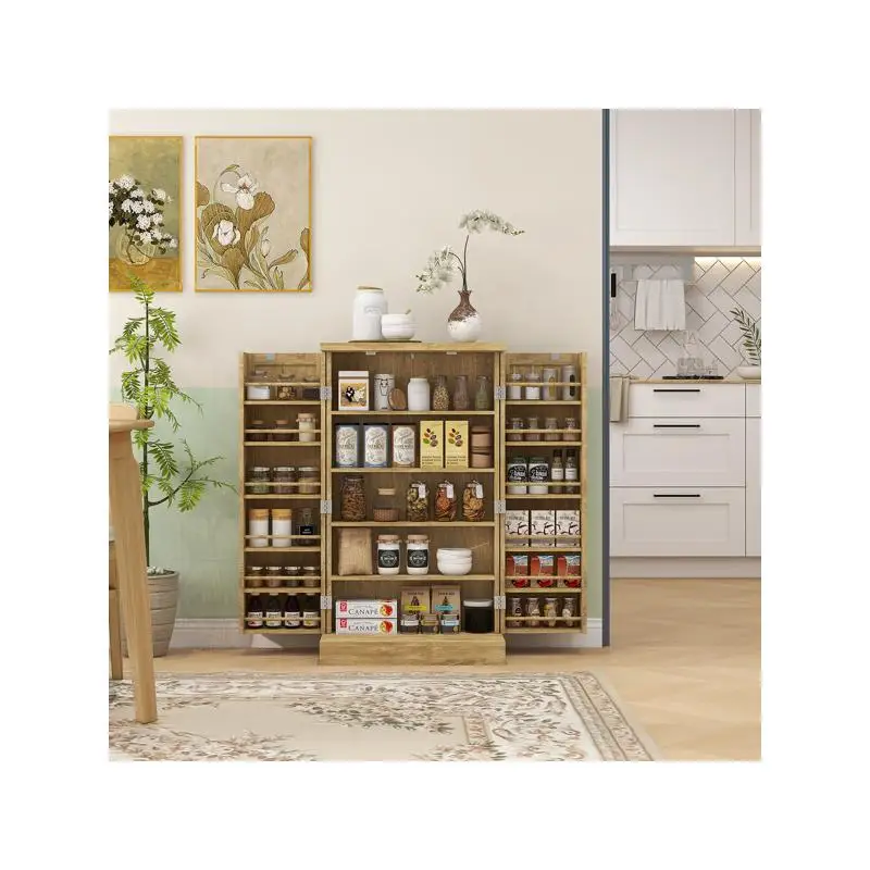 Storage Cabinet for Kitchen Organization - Space-Saving Storage Solutions with Multiple Shelves and Doors for Optimal Kitchen