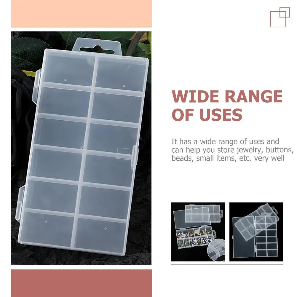 กล่องใส่เครื่องประดับแบบพกพา 5 ชิ้น พร้อมฝาปิด กล่องเก็บลูกปัดแบบหลายช่อง กล่องใส่เครื่องประดับพลาสติกแบบมีกระดุม สำหรับใส่จี้ตกแต่งเล็บ