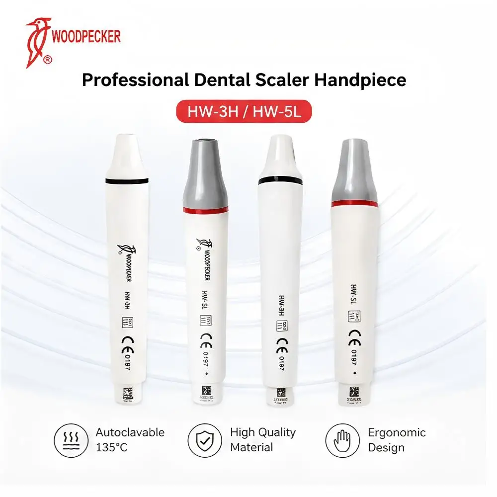 Woodpecker Dental Ultrasonic Scaler Handpiece HW-3H HW-5L Compatible with EMS Piezo Scaler 135℃ Autoclavable