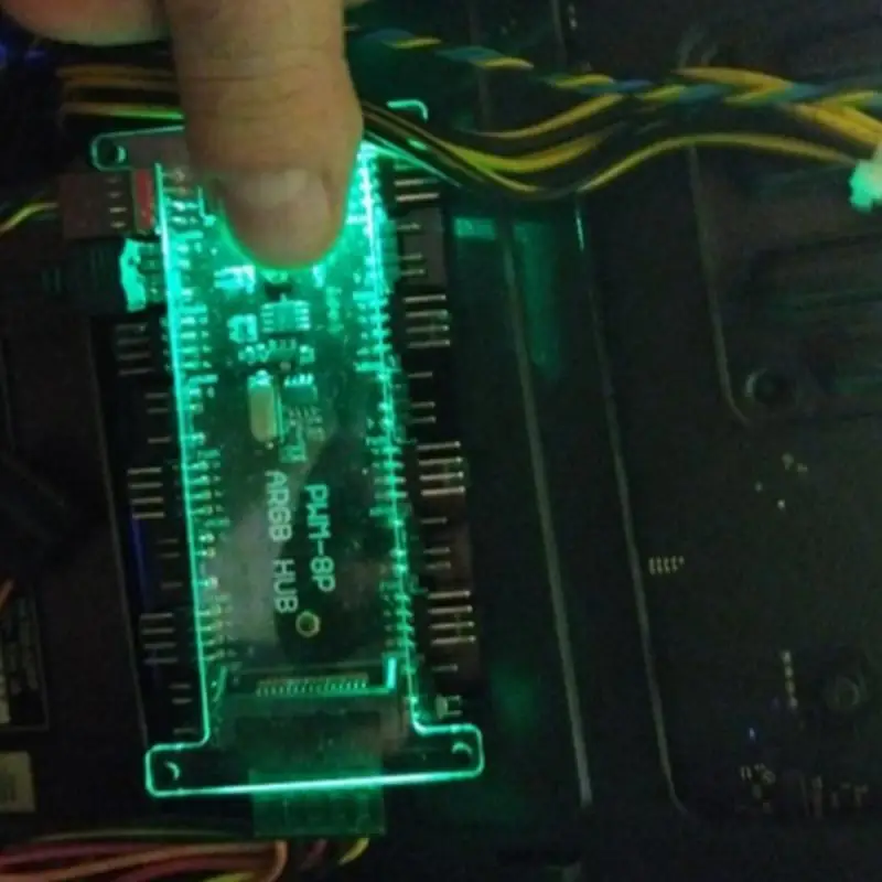 5V 3 Pin ARGB Fan 4-pin ARGB 4-pin PWM 10 Hub Splitter SATA Power Extension Cable Adapter Control Hub PC RGB Fan Cooler