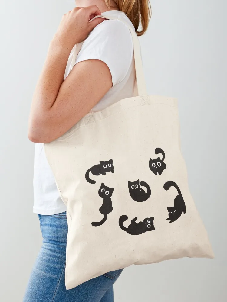 

Black Cat Stamp Tote Bag Women's beach bags shopping cart bags Lady bag