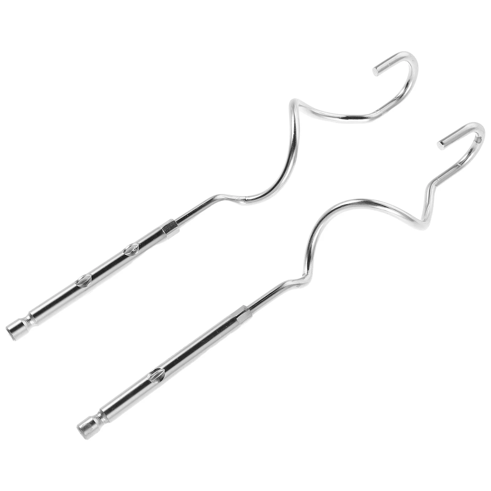 

2Pcs Stainless Steel Hand Mixer Beaters Manual Egg Whisk Dough Hook Replacement Ergonomic Handle Kitchen Utensil