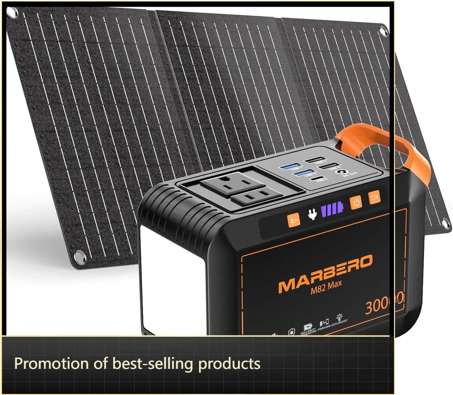 

30W Solar Panel 111Wh Portable Power Station 120W Surge Power Bank AC Outlet Home Outages Camping Outdoor Emergency