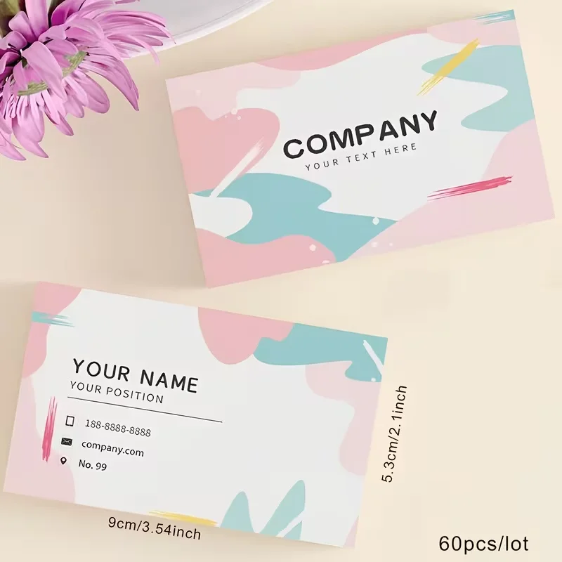 60-Piece Custom Business Card Set Personalized Design Photo Customization Thank You Card Invitation Card School Brand Card Retur