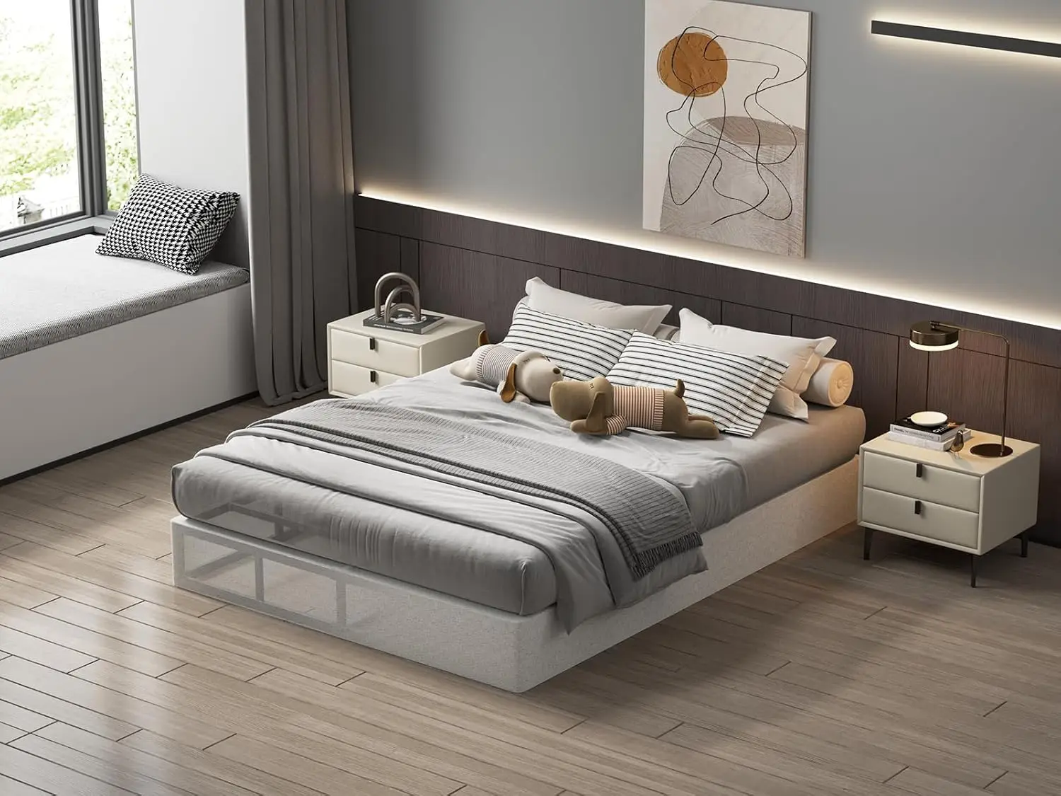 

Queen Box Spring 9-дюймовый высокопрофильный черный сверхпрочный металлический матрас с тканевым чехлом, простая сборка, нескользящий и усилитель