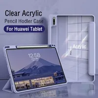 HD Clear Acrylic Case for Huawei Matepad SE 11 2024 Air 11.5 S 10.4 Pro 11 10.8 Pencil Holder Cover for Honor Pad V6 V7 10.4inch