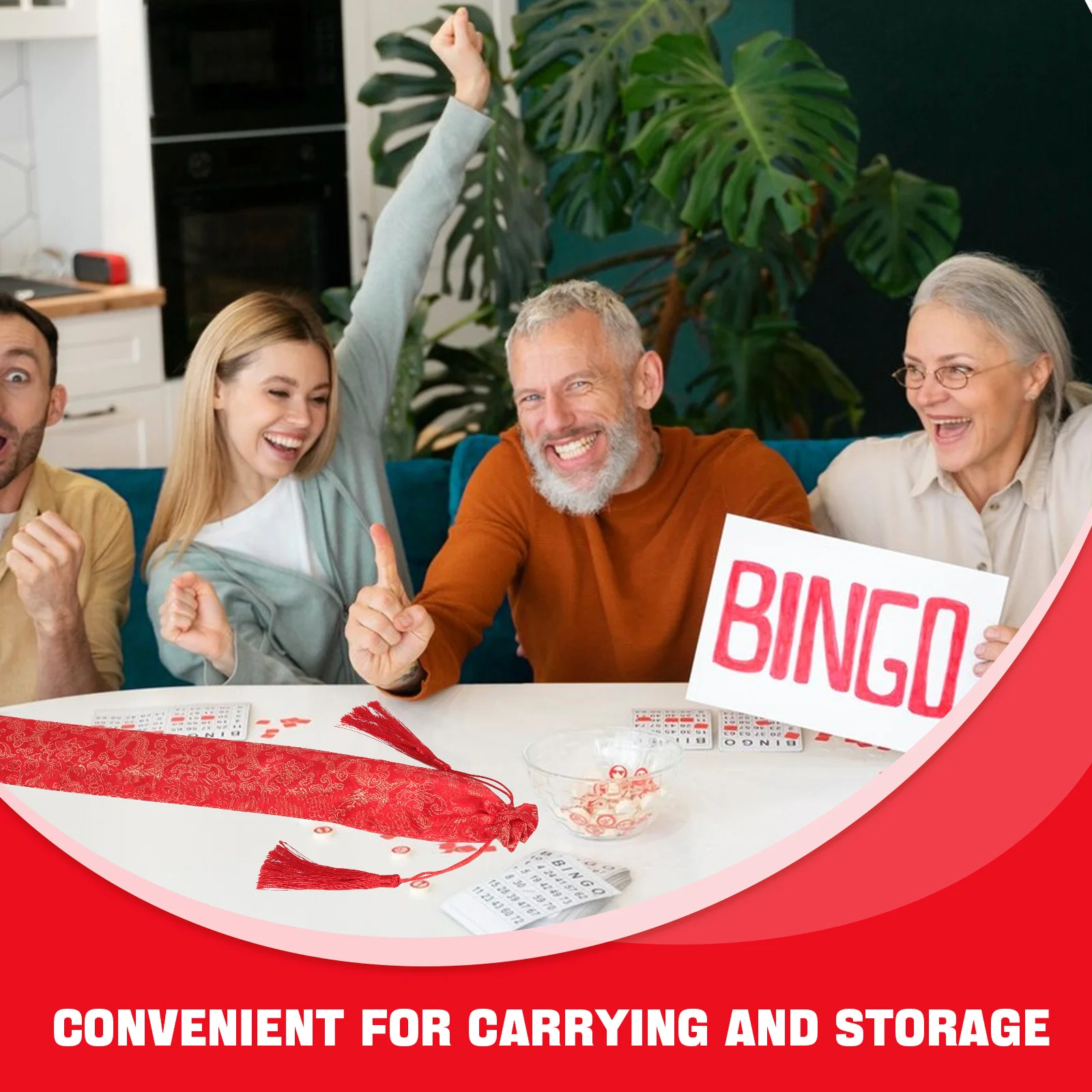 Mahjong Rack Protector Drawstring Bag Foldable Cloth Sleeve For American Mahjong Pusher Cover Storage Holder Game